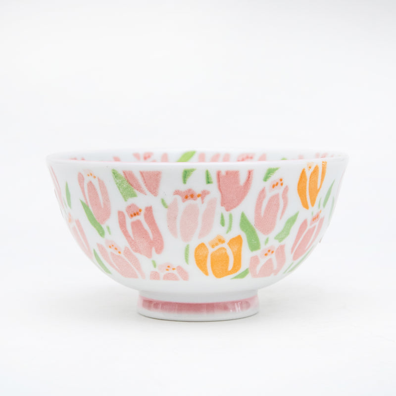 Tulip Garden Ceramic Rice Bowl (2 Color Options)