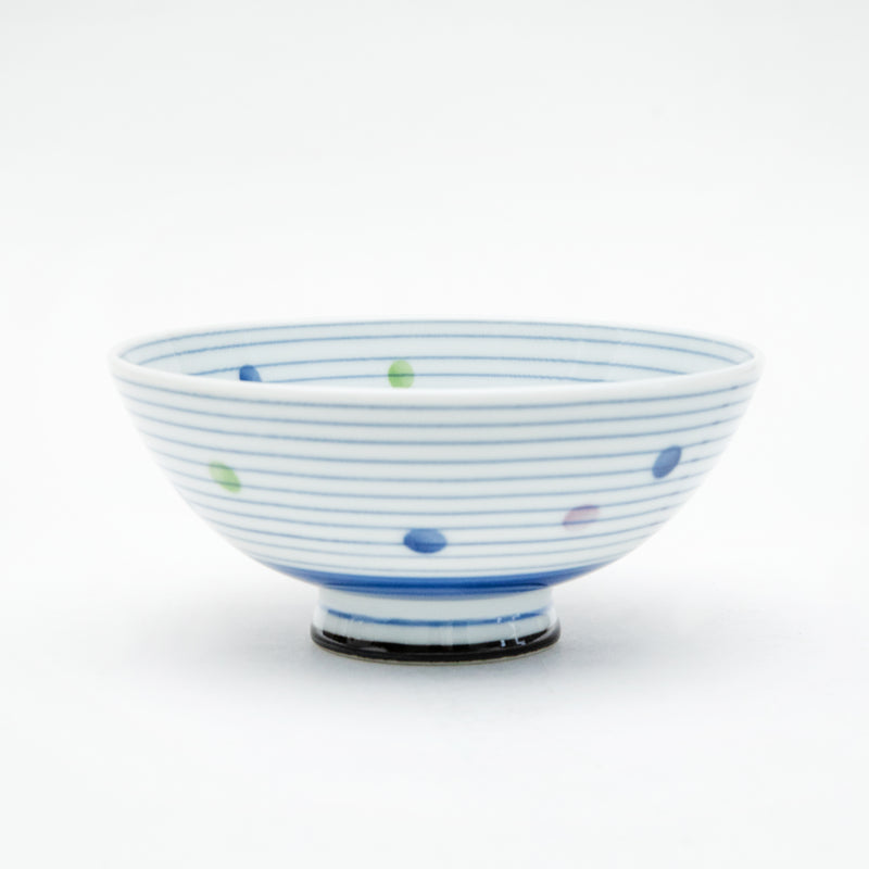 Dots Stripes Porcelain Rice Bowl (2 Size Options)
