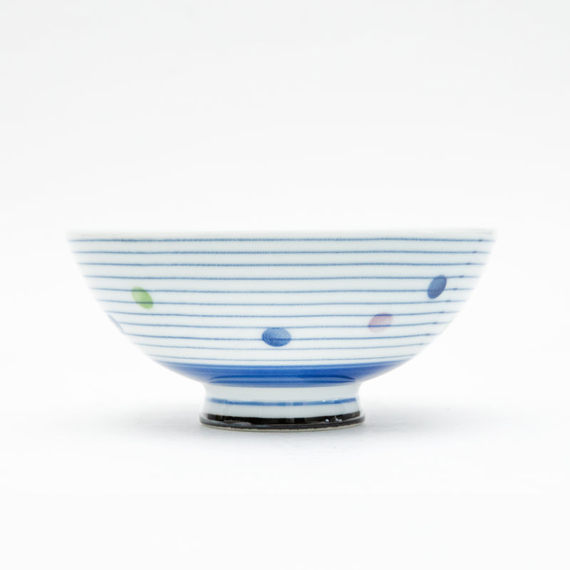Dots Stripes Porcelain Rice Bowl (2 Size Options)