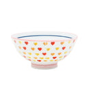 Rice Bowl (Porcelain/Hearts/S/5.1cm/dia.10.5cm/SMCol(s): White,Pink)