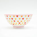 Rice Bowl (Porcelain/Hearts/S/5.1cm/dia.10.5cm/SMCol(s): White,Pink)