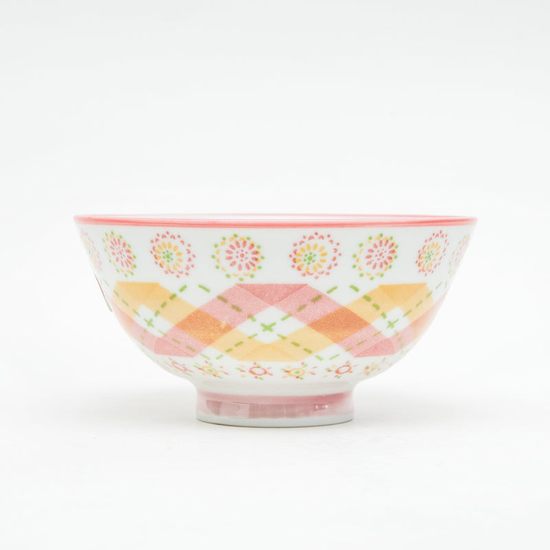 Rice Bowl (Ceramic/Flowers/6cm/dia.11.3cm/SMCol(s): White,Red)