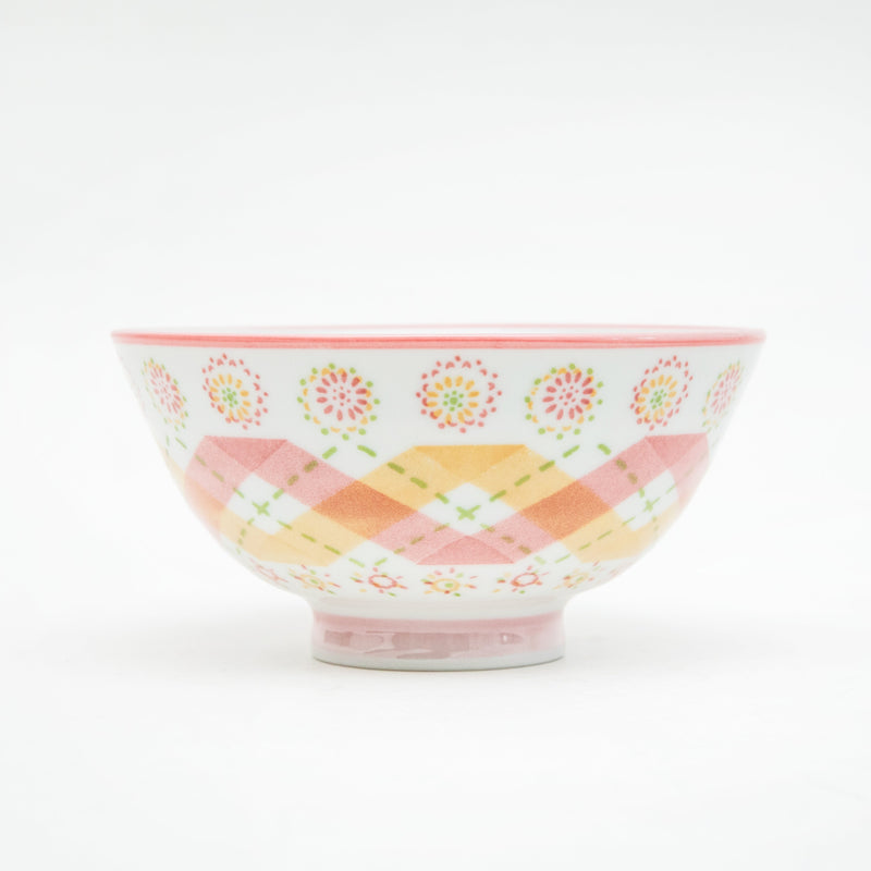 Rice Bowl (Ceramic/Flowers/6cm/dia.11.3cm/SMCol(s): White,Red)
