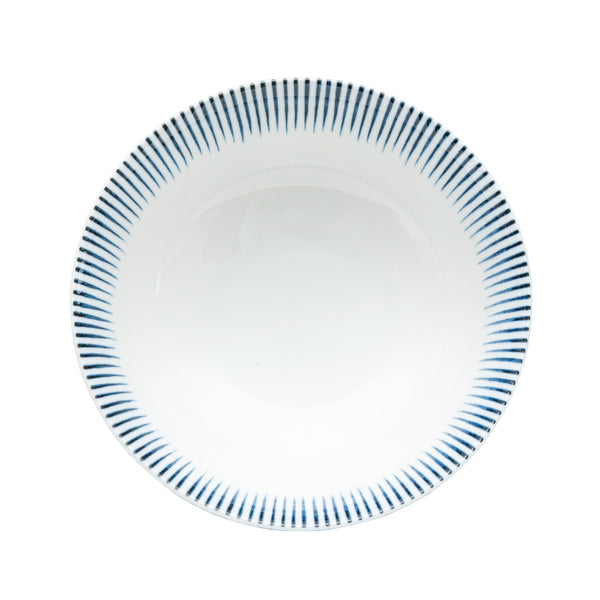 Ramen Bowl (Ceramic/Dishwasher Safe/Tokusa Stripes/7.2cm/dia.19.2cm/SMCol(s): White,Blue)