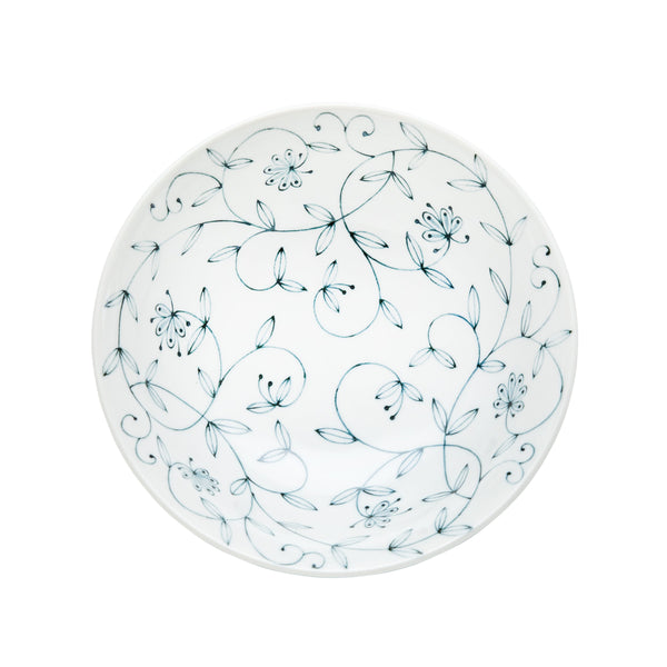 Ramen Bowl (Porcelain/Dreamy Flowers/8.2cm/dia.20.8cm/SMCol(s): White,Navy)