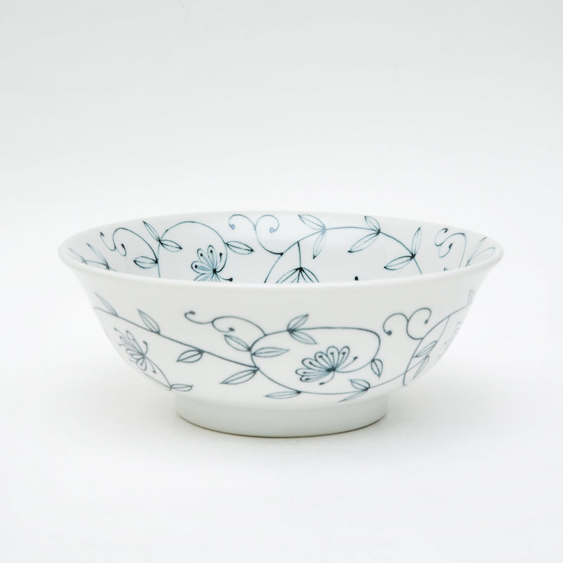 Ramen Bowl (Porcelain/Dreamy Flowers/8.2cm/dia.20.8cm/SMCol(s): White,Navy)