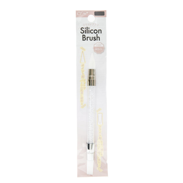 Nail Art Brush (Silicone/Double-Ended: Round, Flat/SMCol(s): White)