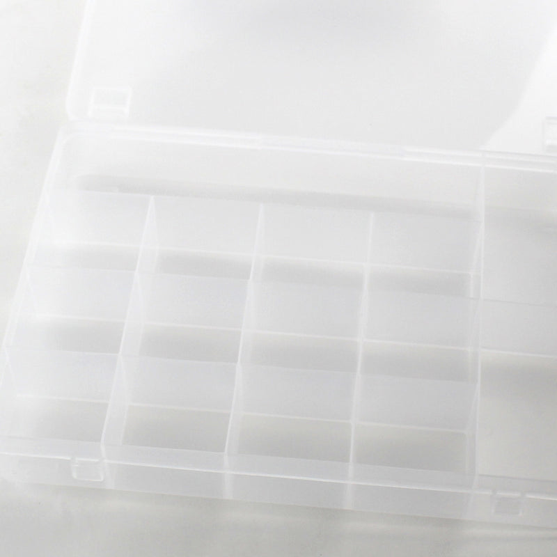 15-Section Semi-Transparent Storage Box with Compartments | Oomomo