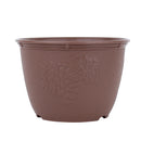 Brown Flower Pot with Patterned Surface