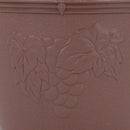 Brown Flower Pot with Patterned Surface