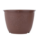 Brown Flower Pot with Patterned Surface