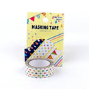 Colorful Polka Dot, Raindrop & Flag Washi Masking Tape Individual Package