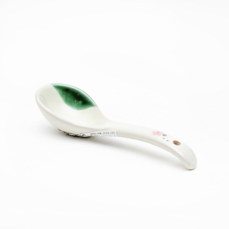 Soup Spoon (Porcelain/Not Microwave Safe/My Neighbor Totoro/Cherry Blossoms/4.8x15.5cm/Skater/SMCol(s): Ivory,Green,Pink)