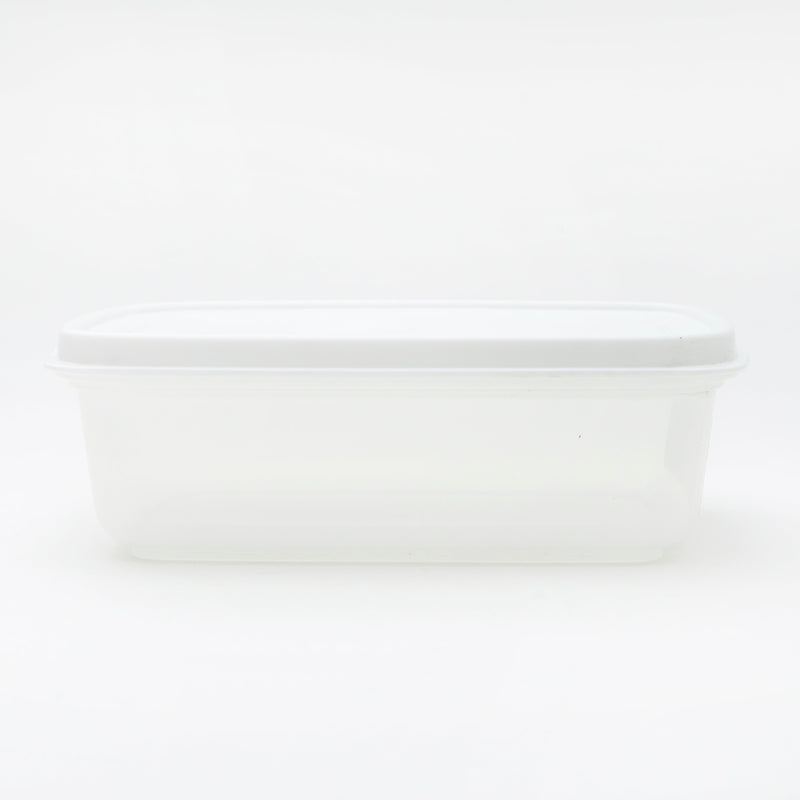 Food Container (PP/PE/Microwave Safe/Fit In/Stackable/900ml/18.7x12.9x5.9cm/SMCol(s): White,Clear)