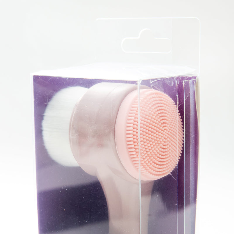 Face Wash Brush (Double-Sided: Bristle Brush, Silicone Brush/Brush: ¯4cm, Bristle Length: 2cm/SMCol(s): Beige)