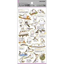 Kamio Otonano-Zukan Gold Leaf Long-Tailed Tit Sticker