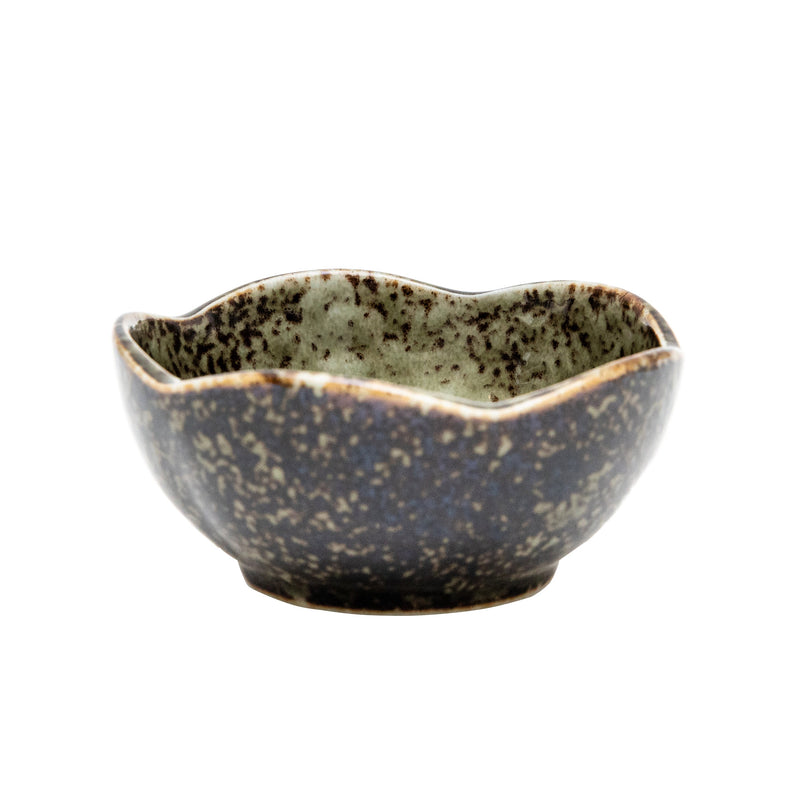 Small Bowl (Porcelain/Plum Blossom-Shaped/Glaze/4cm/dia.8.8cm/SMCol(s): Dark Green)