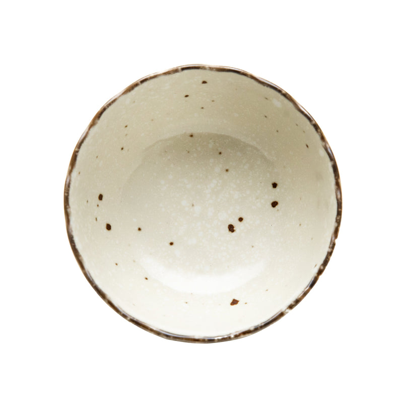 Small Bowl (Porcelain/Chrysanthemum-Shaped/Speckles/4.1cm/dia.9cm/SMCol(s): White)