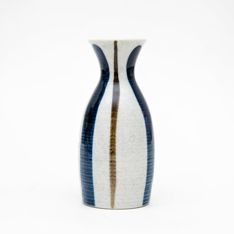Tokkuri Sake Bottle (Porcelain/2-Colour Tokusa Ten Grass/180 ml/13cm/dia.4.5cm/SMCol(s): White,Blue)
