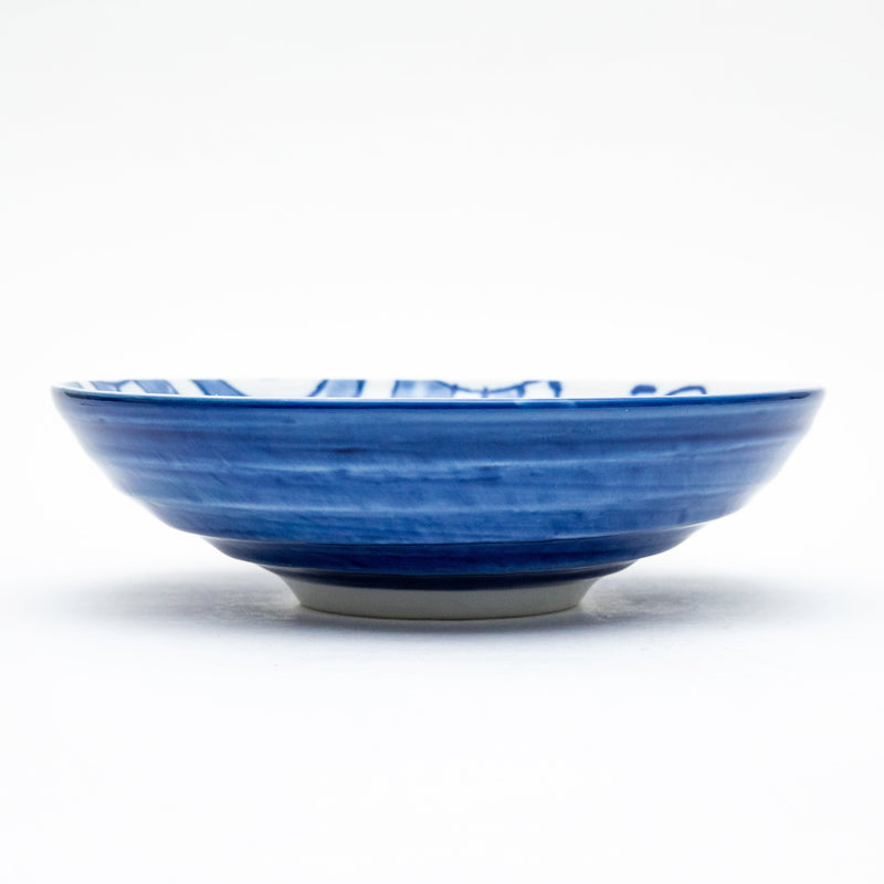 Shallow Bowl (Ceramic/Microwave & Dishwasher Safe/Hand Painting Style/Sea Bream/5.3cm/dia.18.5cm/SMCol(s): White,Blue,Red)