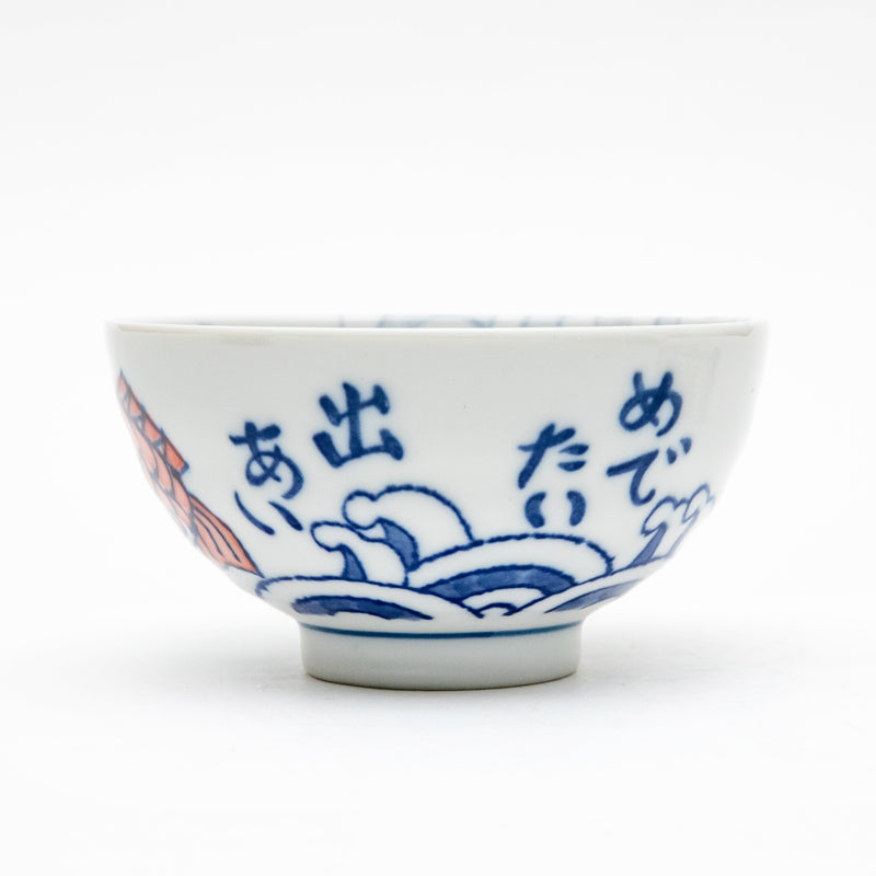 Shallow Bowl (Ceramic/Microwave & Dishwasher Safe/Hand Painting Style/Sea Bream/6.5cm/dia.25.5cm/SMCol(s): White,Blue,Red)