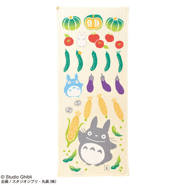 Marushin Studio Ghibli Imabari Gauze Series (Face Towel) 'My Neighbor Totoro' - Vegetable, Size: 13.4' x 31.5'