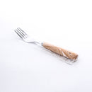 Stainless Steel Dessert Fork with Wooden Handle 17.6cm