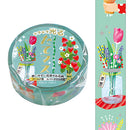 World Craft Washi Masking Tape Glittering Fresh Mass 15mm Ã— 5m Flowers