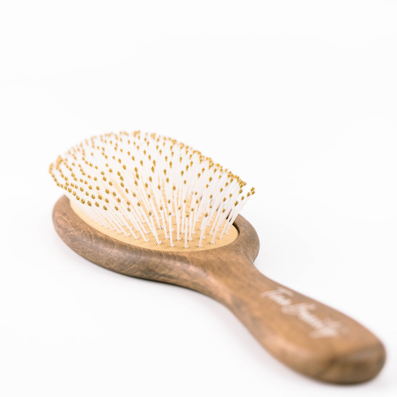Tina Beauty Classic Wooden Wet Detangler Oval Cushion Hair Brush