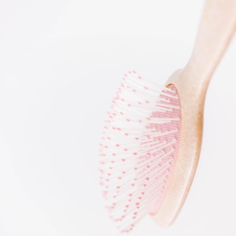 Tina Beauty Wood Texture Oval Cushion Brush Wet Detangler