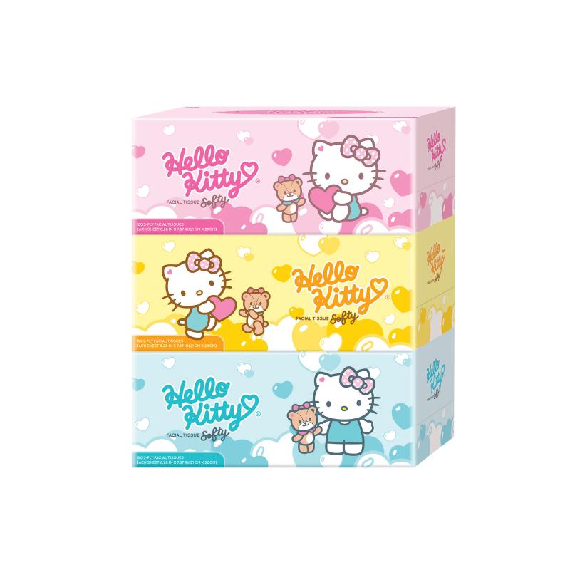 ITC Hello Kitty Facial Tissues 2-ply 180 Sheets x 3 Packs