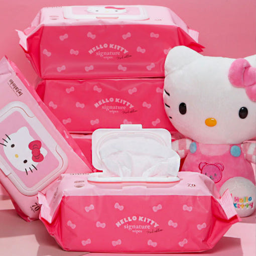 ITC Hello Kitty Unscented Wet Wipes Flip-Top 70 Sheets