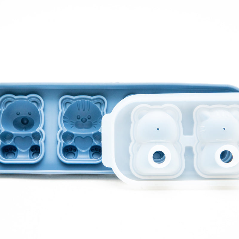 Silicone Bear&Cat Ice Tray Dark Blue