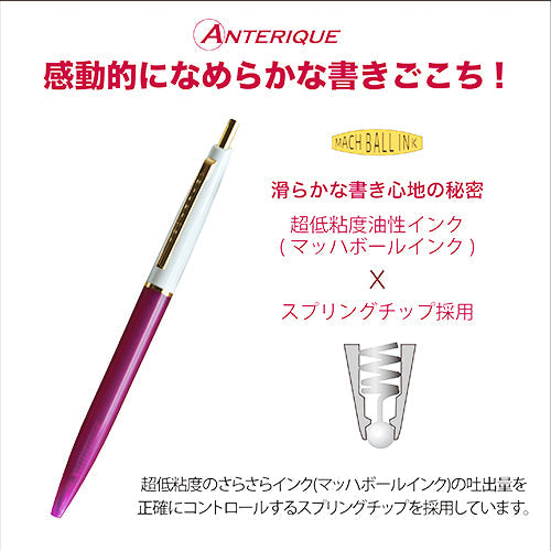 Anterique Oil-Based Ballpoint Pen 0.5mm White + Purple