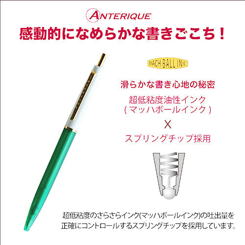 Anterique Oil-Based Ballpoint Pen 0.5mm White + Green