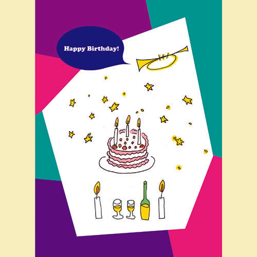 Konno Printing Happy Birthday! Cake With Envelope Greeting Card C13W013
