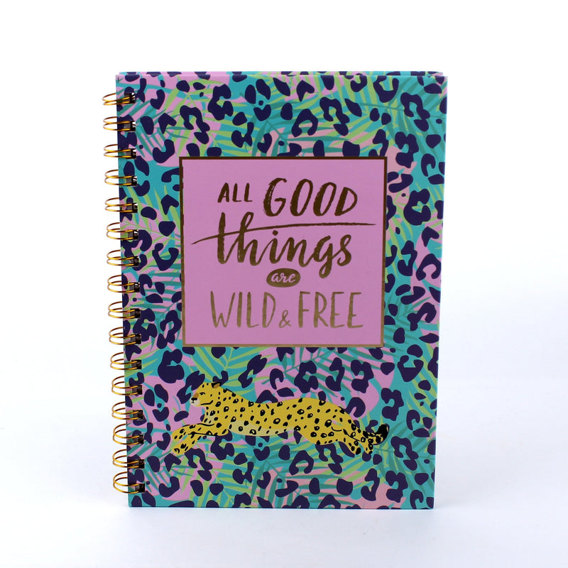 "All good things are wild & free" Spiral Hardcover Notebook