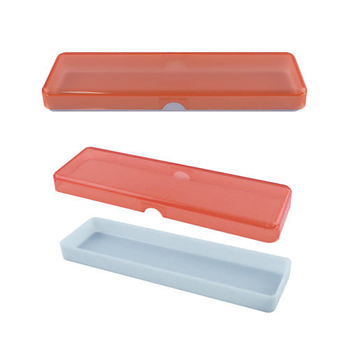 Pencil Case (2x18.8x5.7cm/El Commun/Sklo/SMCol(s): Clear,Coral Pink,Aqua Blue)
