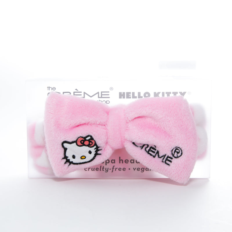 The Creme Shop Hello Kitty Pink White Plush Spa Headband