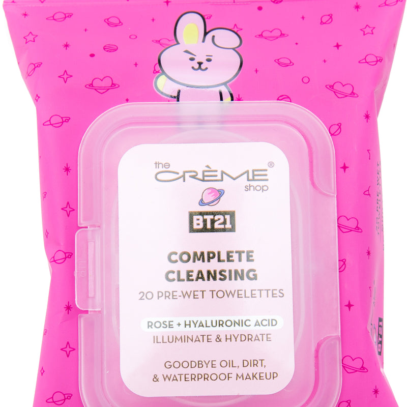 The Crème Shop BT21 Complete Cleansing Towelettes (Rose + Hyaluronic Acid)