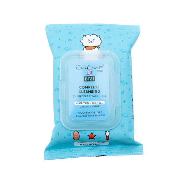 The Crème Shop BT21 Complete Cleansing Towelettes (Aloe Vera + Tea Tree)