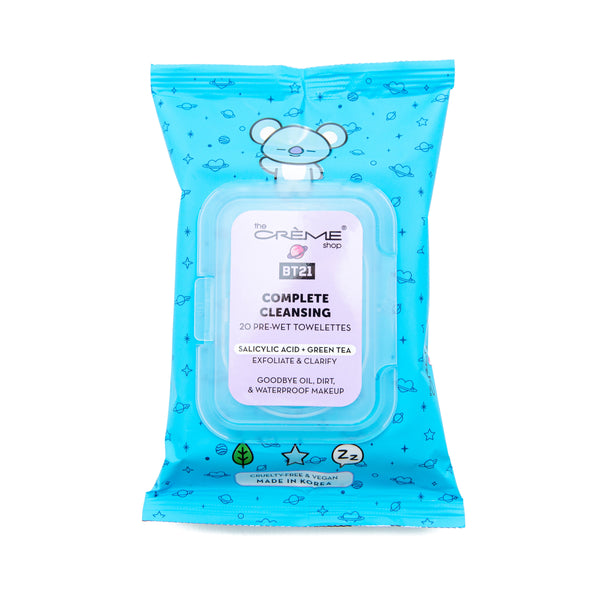 The Crème Shop BT21 Complete Cleansing Towelettes (Salicyclic Acid + Green Tea)