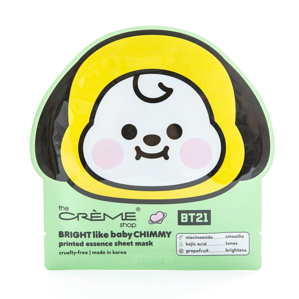 The Crème Shop BT21 BRIGHT Like Baby CHIMMY Printed Essence Sheet Mask