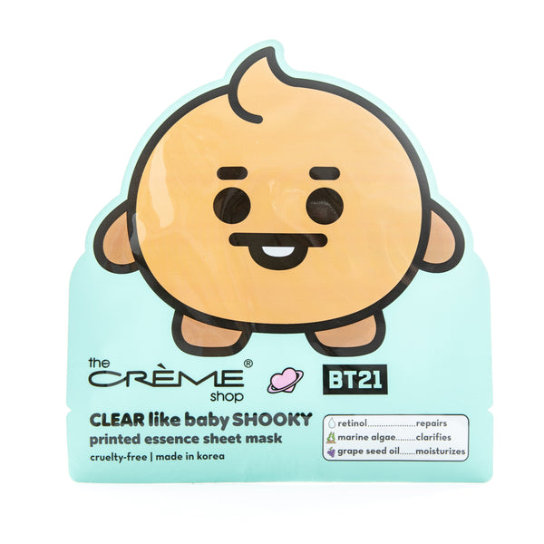 The Crème Shop BT21 CLEAR Like Baby SHOOKY Printed Essence Sheet Mask