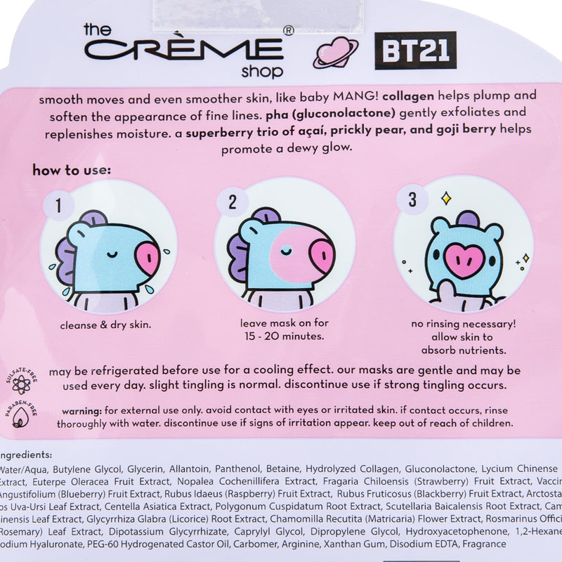 The Crème Shop BT21 SMOOTH Like Baby MANG Printed Essence Sheet Mask