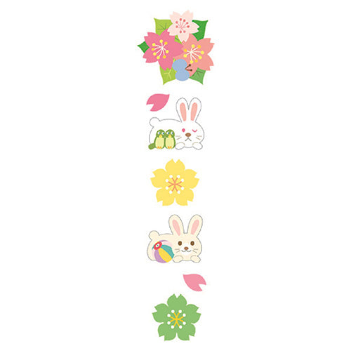 Ryuryu Cherry Blossom & Rabbit Spring 3-Way: Separate, Stick & Stack Stickers HCSN01