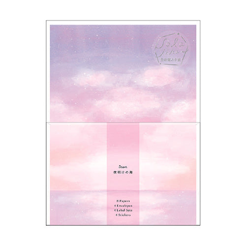 Kitera Shoji Sora Jikan Letter Set 3 Pocket Sunrise Over The Ocean