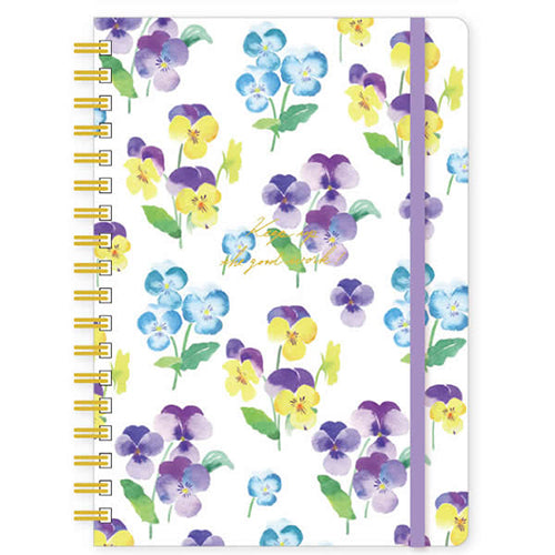 Clothes-Pin Nami Nami Pansy With Band Spiral 5mm Grid Graph Ruled Notebook NB14613