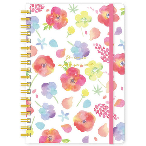 Clothes-Pin Nami Nami Anemone & Lupine With Band Spiral 5mm Grid Graph Ruled Notebook NB146