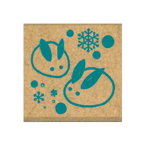 Kodomo No Kao Snow Rabbit Retro Stamp